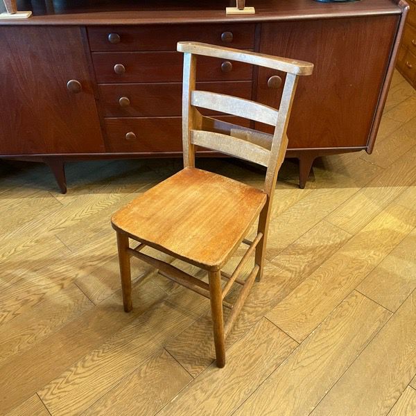 イギリス アンティーク チャーチチェア 教会椅子 古木 家具 店舗