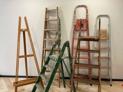 アンティーク雑貨 ladder vintage painter's wooden folding ladder – 86 Vintage