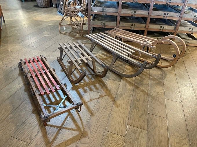 ヴィンテージ　木製　ソリ ヴィンテージ 木製ソリ アメリカ ウインター -通販-ローズボール