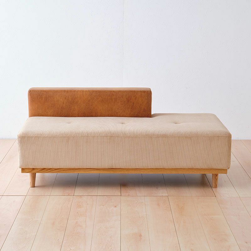 ジャーナルスタンダードファニチャー　コーデュロイ ベンチ 幅140cm］CHISSAベンチ ＜コーデュロイ×木脚＞（右背/左背