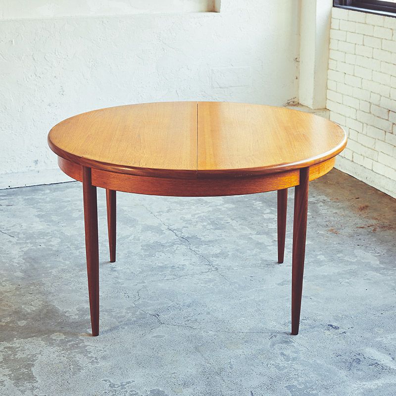 ジープラン ラウンド エクステンション ダイニング テーブル(天板のみ剥離再塗装済み) <br>G-Plan Round Extension Table
